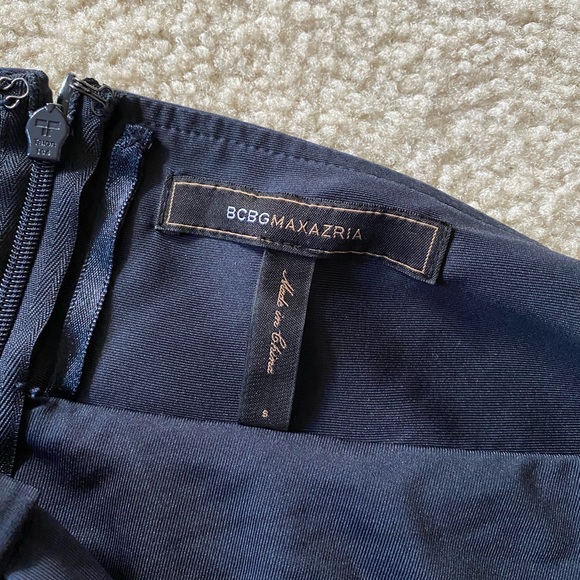 BCBGMaxAzria Navy Bubble Hem Halter Dress Size S - Picture 6 of 8